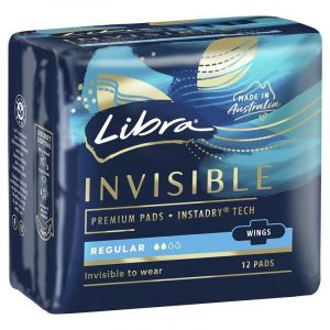 Libra Pads Invisible Body Fit with Wings Regular 12