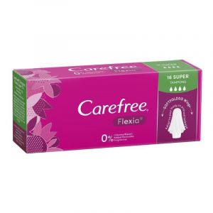 Carefree Flexia Fragrance Free Super Tampons With Wings 16 Pack