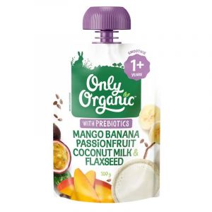 Only Organic Mango Banana Passion Coconut Milk & Flaxseed 100g