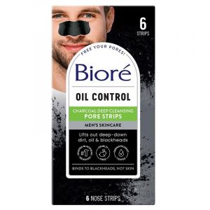 Biore Mens Charcoal Deep Cleansing Pore Strips 6 Pack