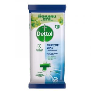 Dettol Antibacterial Disinfectant Surface Biodegradable Cleaning Wipes 110 Pack
