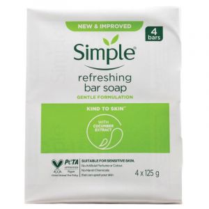 Simple Refreshing Soap Bar with Cucumber Extract 4 x 125g