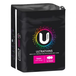 U By Kotex Ultrathins Pads Wing Super 12 Pack
