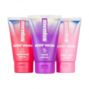 Mentos 3 Pack Body Wash (Watermelon, Grape & Bubble Fresh) 120ml