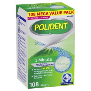 Polident 3 Minute Denture Cleanser 108 Tablets Exclusive Size