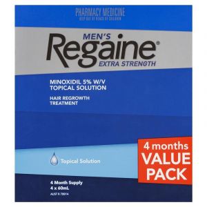 Regaine Men's Extra Strength Minoxidil Hair Regrowth Treatment 4 x 60mL