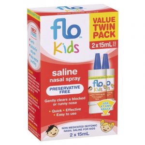 Flo Kids Saline Spray Twin Pack 2 x 15ml Exclusive Size