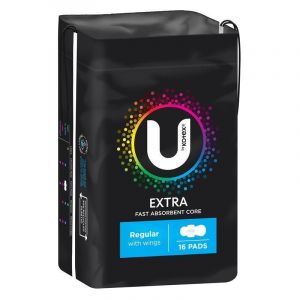 U by Kotex Extra Pads Wing Regular 16 Pack
