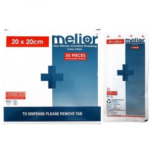 Melior Combine Dressing Pads Sterile 20 x 20cm 50 Pieces/Box