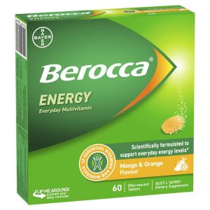Berocca Energy Mango And Orange 60 Effervescent Tablets Exclusive Size
