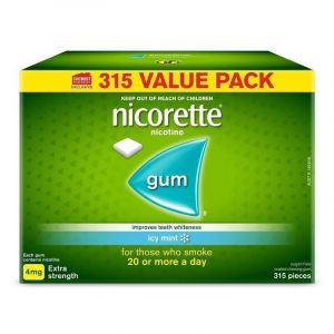 Nicorette Quit Smoking Extra Strength Nicotine Gum Icy Mint Exclusive Size 315 Pack