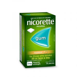Nicorette Gum 2mg Fresh Fruit 75 Pieces