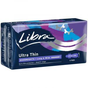 Libra Goodnights Pads Ultra Thin Long & Wide 6 Pack