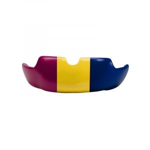 CHAMP Custom Made Classic Maroon, Yellow & Blue Design Mouthguard ProCHAMP Youth (15Yrs Under)