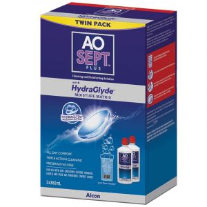 Aosept Plus with HydraGlyde 360ml Twin Pack