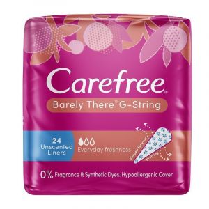 Carefree Barely There G-String Unscented Panty Liners 24 Pack