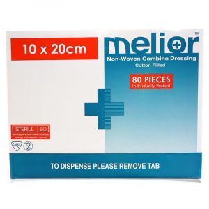 Melior Combine Dressing Pads Sterile 10 x 20cm 80 Pieces/Box