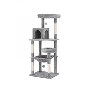 i. Pet Cat Tree Tower Scratching Post Trees Scratcher Condo House 143cm Grey