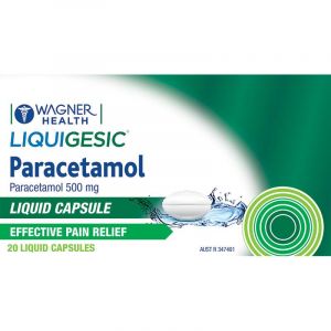 Wagner Health Liquigesic Paracetamol 500mg 20 Liquid Capsules