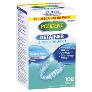 Polident Retainer and Mouthguard Cleanser 108 Tablets Exclusive Size