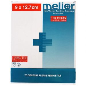 Melior Combine Dressing Pads Sterile 9 x 12.7cm 130 Pieces/Box