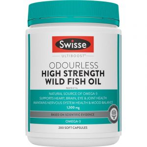 Swisse Ultiboost Odourless High Strength Wild Fish Oil 1500mg 200 Capsules