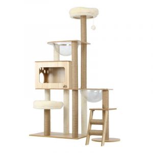 Alopet Cat Tree Tower Scratching Post Scratcher Cats Condo House Bed Wood 142cm 1Unit