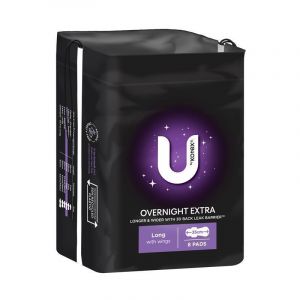 U by Kotex Maxi Pad Overnight Long Wing 8 Pack