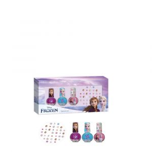 Disney Reine des Neiges Coffret 3 Vernis + Autocollants 1ct
