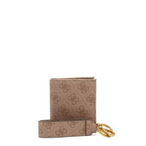 Guess Vezzola Set Portefeuille et Porte-cl&eacute;s Homme Beige avec Logo 4G