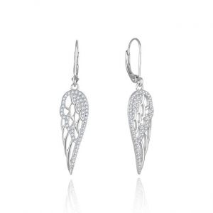 Beneto Boucles d'oreilles pendantes ailes d'ange en argent AGUC2613