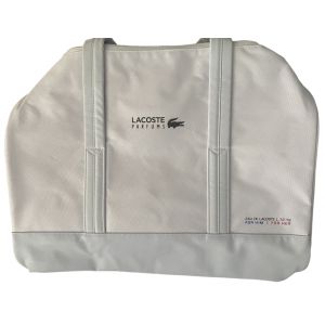 Lacoste Eau de Lacoste L.12.12 Sac de week-end unisexe en polyester blanc 40,6x25,4x25,4 cm