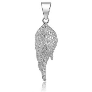 Beneto Pendentif en argent avec zircons Aile d'ange AGH594