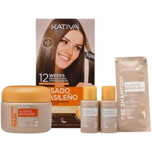 Kit de lissage br&eacute;silien &agrave; la k&eacute;ratine KATIVA