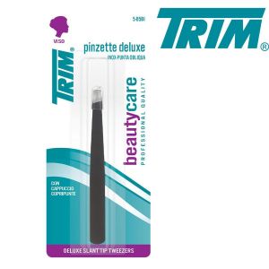 Trim pince &agrave; &eacute;piler deluxe inox &agrave; pointe oblique