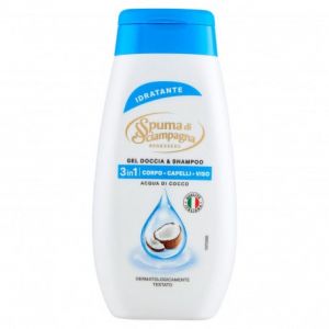 Spuma Di Sciampagna Bien-&ecirc;tre - Gel Douche & Shampooing Hydratant - Eau de Coco 250 Ml