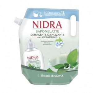 Nidra Saponelatte Liquide D&eacute;tergent Hygi&eacute;nisant Avec Antibact&eacute;rien Avec Extrait De Sauge Sachet 1 L