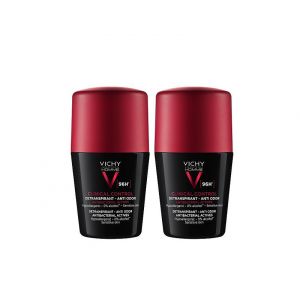 Vichy Homme Clinical Control 96H Deodorant Ball Set Per Uomo (Detraspirante) 2 X 50 Ml