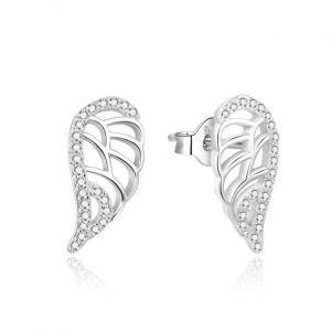 Beneto Boucles d'oreilles fascinantes en argent avec zircons Ailes d'ange AGUP707L
