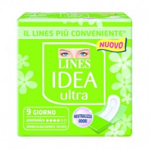 Lines Idea Ultra Jour Anatomique 9 Pcs Serviettes hygi&eacute;niques