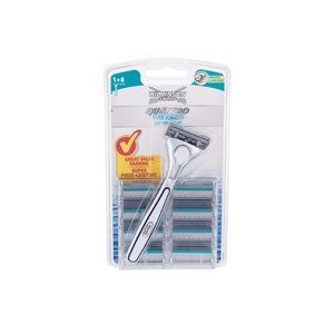 Wilkinson sword Coffret Quattro Titanium Sensitive - Rasoir avec une t&ecirc;te + t&ecirc;te de rechange (8 pi&egrave;ces)