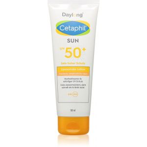 Lotion solaire liposomale Daylong Lait bronzant Cetaphil pour peaux sensibles SPF 50+ 100 ml