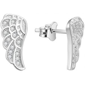 Beneto Boucles d'oreilles ailes d'ange en argent AGUP1182