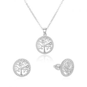 Beneto AGSET213R Parure Arbre de Vie en Argent (Collier, Boucles d'Oreilles)