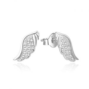 Beneto Belles boucles d'oreilles en argent avec ailes d'ange en zircone AGUP2311L
