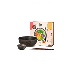 ASA SELECTION Bol &agrave; c&eacute;r&eacute;ales 3 pi&egrave;ces POKE BOWL Mangosteen Brown marron