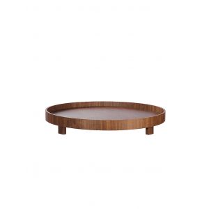 ASA SELECTION Plateau sur pied rond 40cm NOYER marron marron