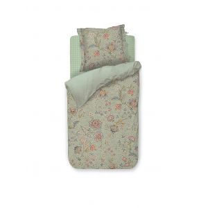PIP STUDIO Parure de lit en percale MUMBAI MORNING 70x90cm/140x200cm Vert clair vert clair