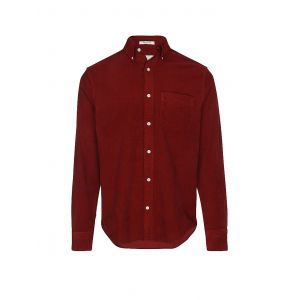 GANT Chemise en velours c&ocirc;tel&eacute; rouge | L