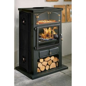 Poêle à Bois Godin Chamonix Xxl 350104 Céramique Noir Mat